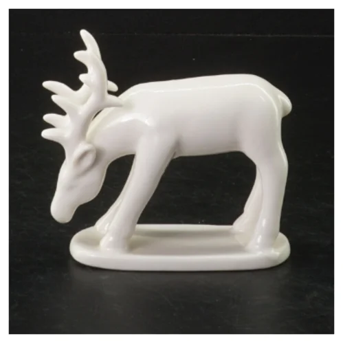 Hvid porcelæn elgfigur (str. 9,5 x. 7,5 cm)