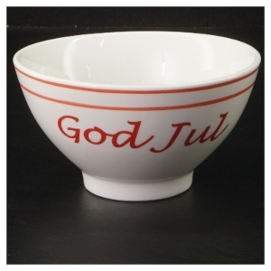 Skål med 'God Jul' tekst (str. Ø 13 cm)