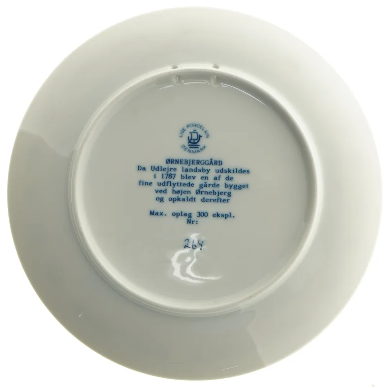 Ørnebjerggård jubilæumstallerken fra Lise Porcelain (str. Ø 19,5 cm)