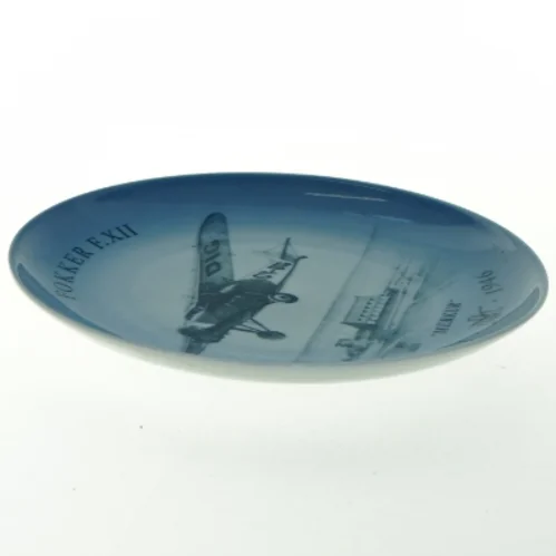 B&G Fokker F.XII porcelænsplatte fra B&G (str. Ø 18 cm)
