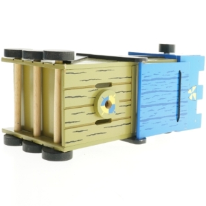 Trækasse på hjul til ridderleg (str. 30 x 16 x 14 cm)