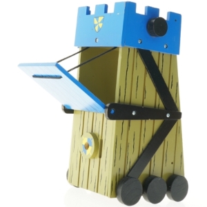 Trækasse på hjul til ridderleg (str. 30 x 16 x 14 cm)