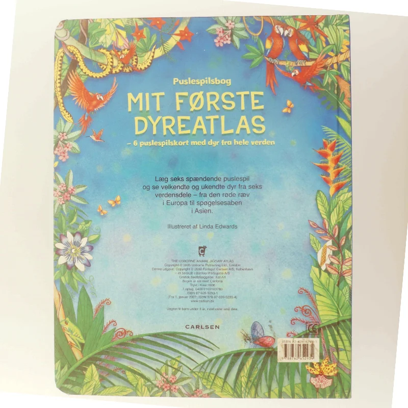 Mit første dyreatlas : 6 puslespilskort med dyr fra hele verden (Bog)