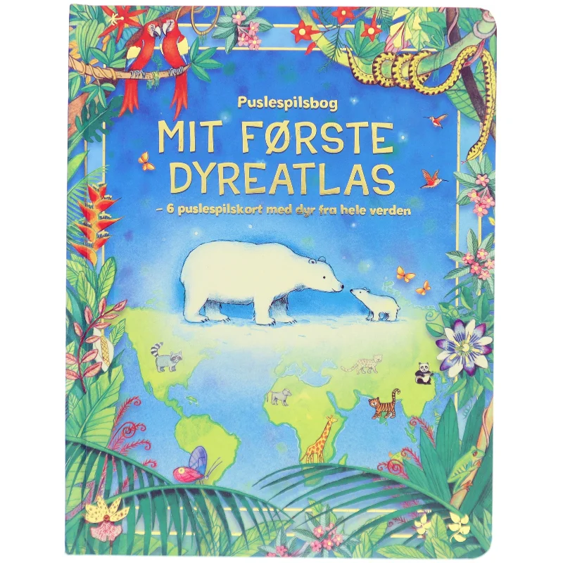 Mit første dyreatlas : 6 puslespilskort med dyr fra hele verden (Bog)