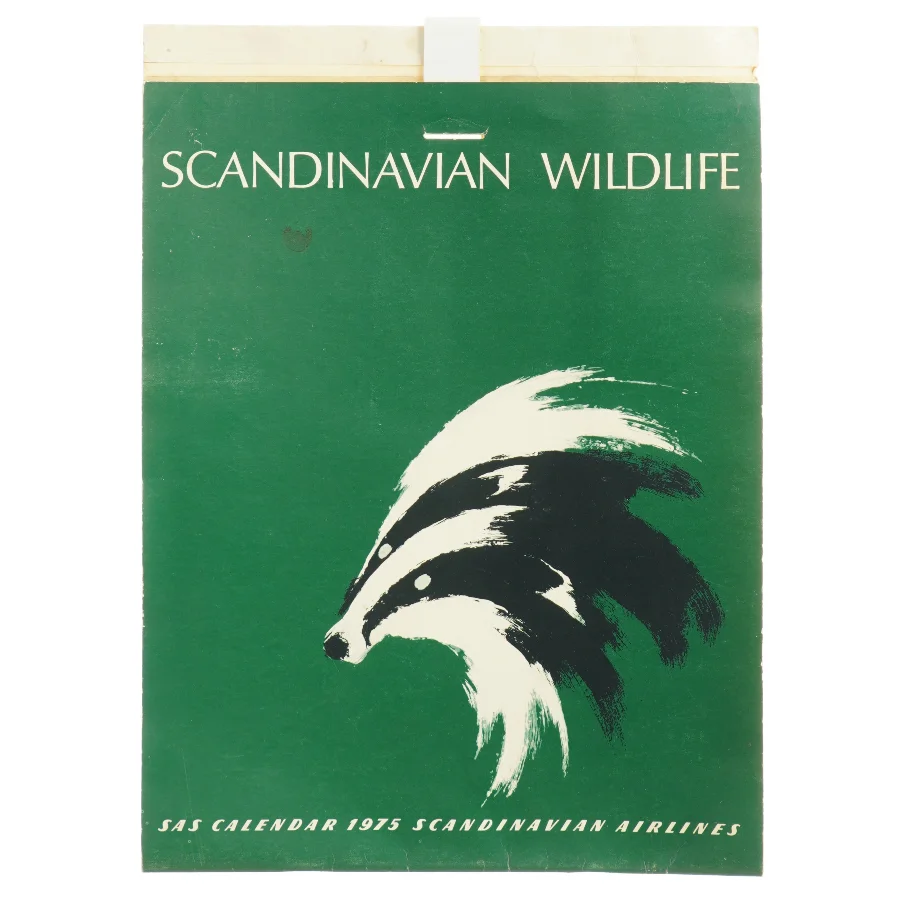 SAS Vægkalender fra 1975 (str. 40 x 29 cm)