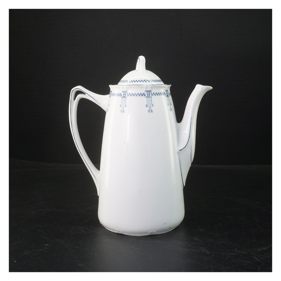 Porcelænskande med låg (str. 25 cm)