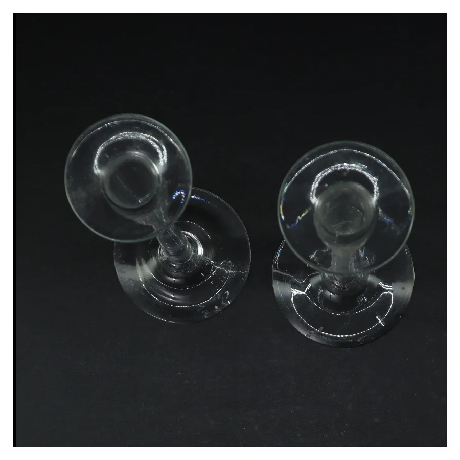 Glas lysestager (str. Længde, 24 cm. ø. 10 cm. og ø, 8 cm)