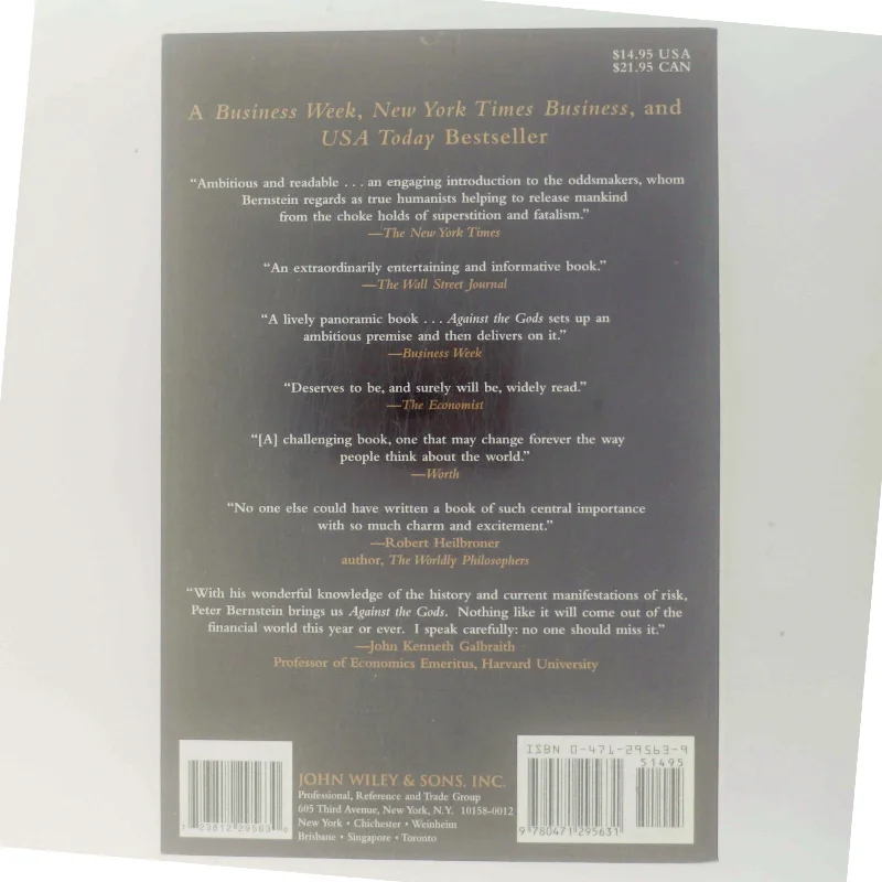 Against the Gods : the remarkable story of risk af Peter L. Bernstein (Bog)