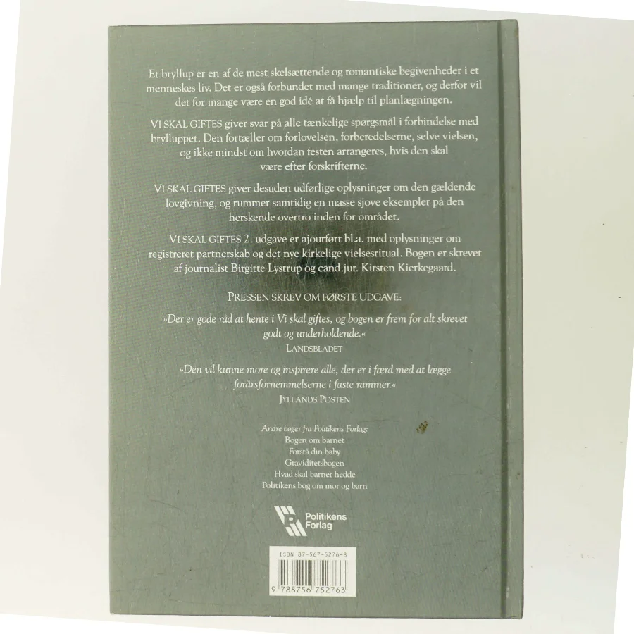 Vi skal giftes : planlægning, vielse, fest, traditioner, lovgivning m.v. (Bog)