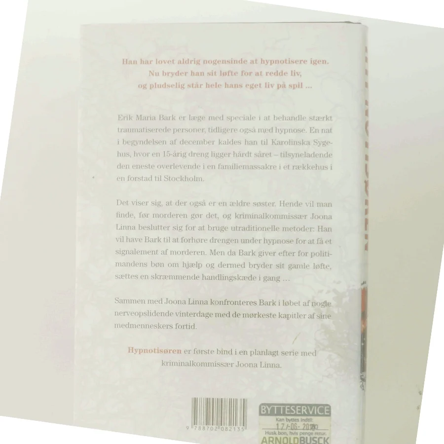 Hypnotisøren af Lars Kepler (Bog)