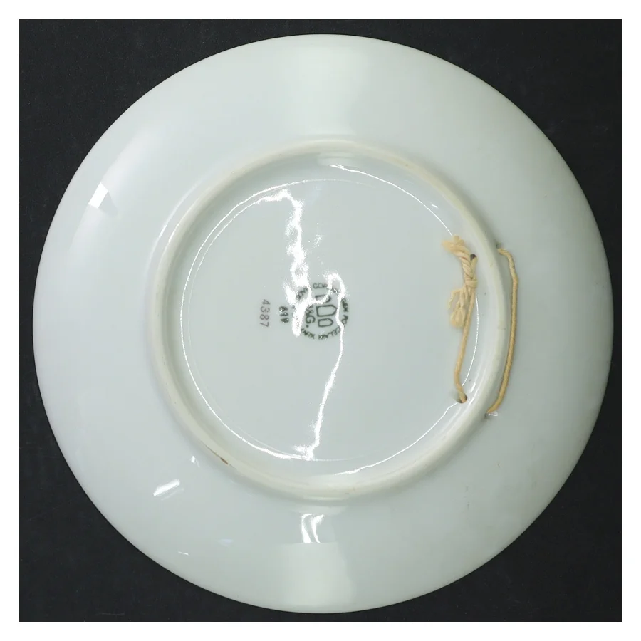 Dekorativ tallerken med kortmotiv, Møn fra B&G (str. Ø. 18 cm)