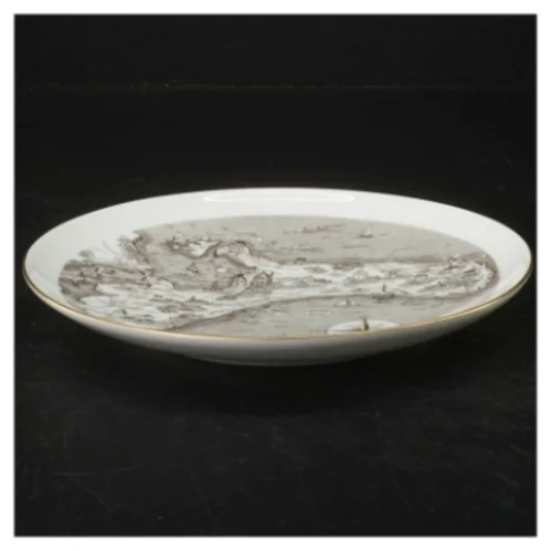 Dekorativ tallerken med kortmotiv, Møn fra B&G (str. Ø. 18 cm)