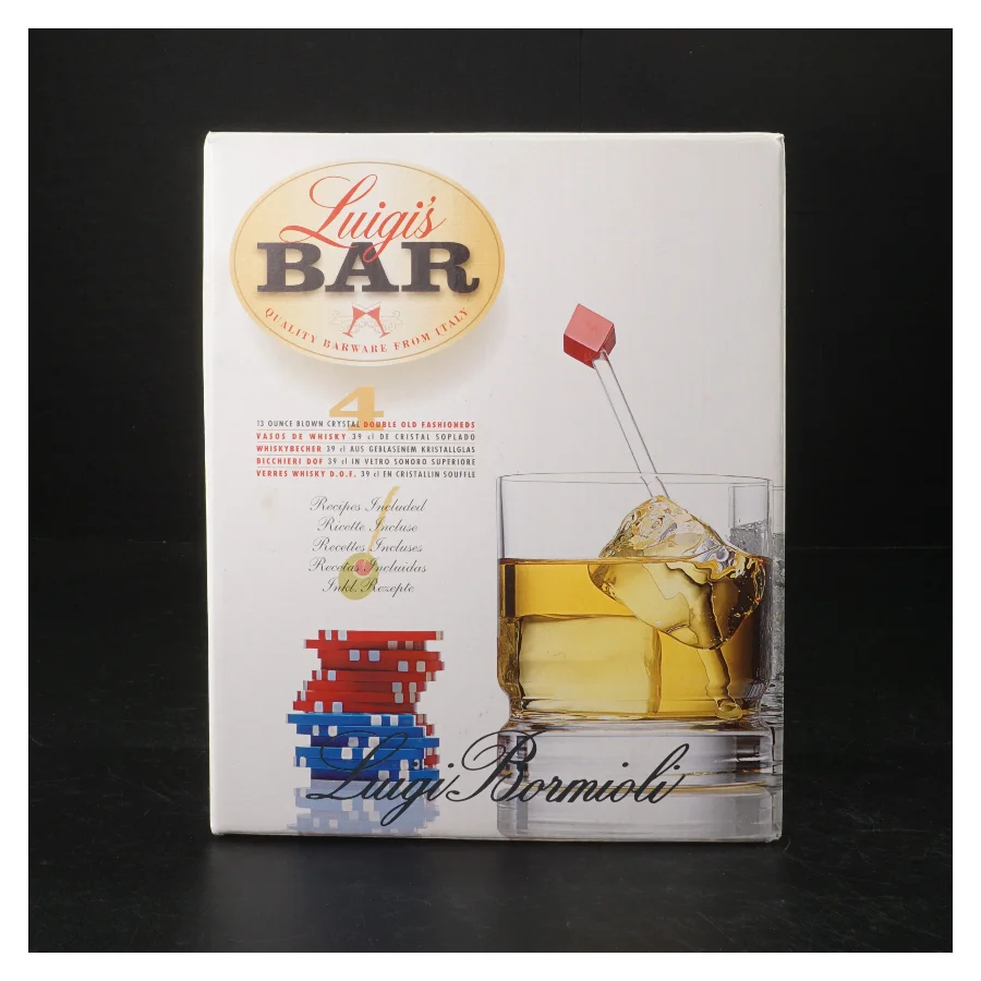 Luigi Bormioli Krystal Whiskeyglas fra Luigis Bar (str. H. 9,5 cm. ø. 8,5 cm)