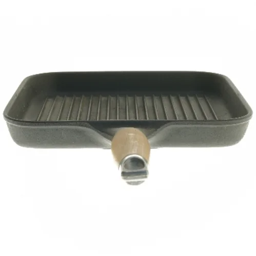 Grillpande med træhåndtag (str. 48x24 cm)