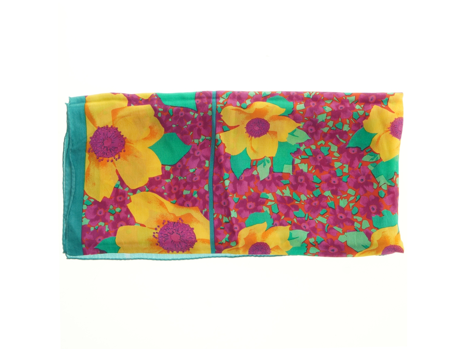tørklæde med blomsterprint (str. 80x80 cm)