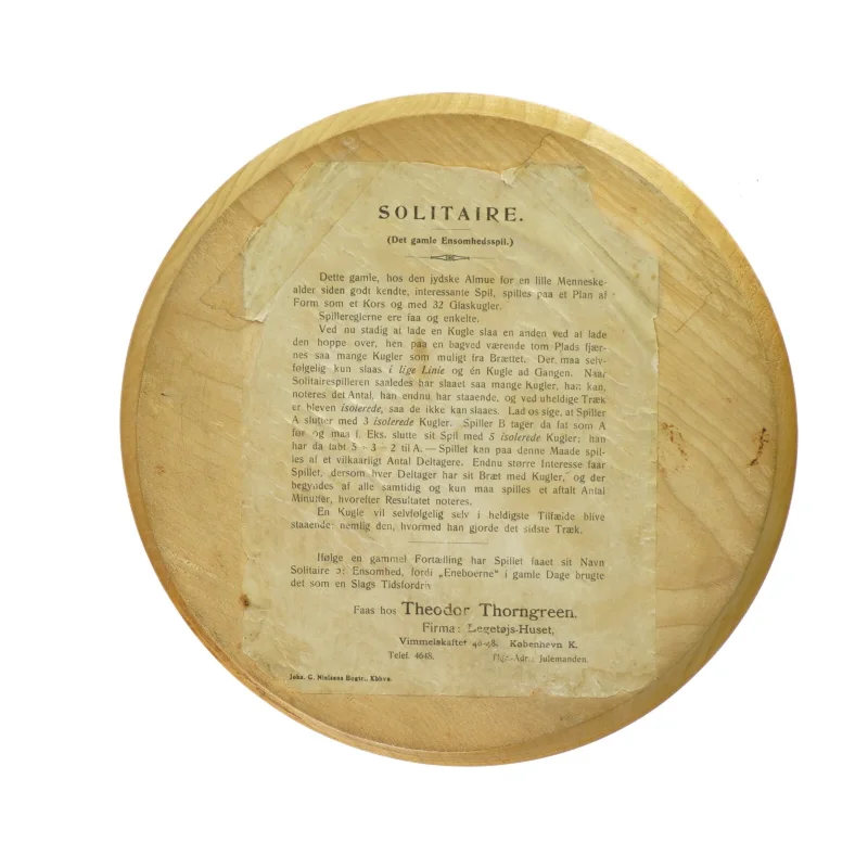 Spillebræt til solitaire (str. 24 x 23 cm)