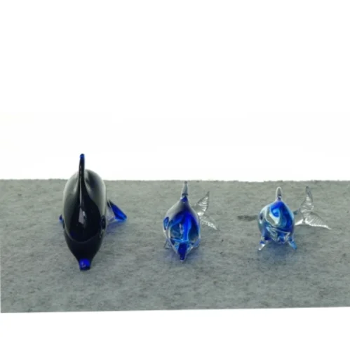 Glas delfiner (str. 14 x 4 cm og 12 x 3 cm)