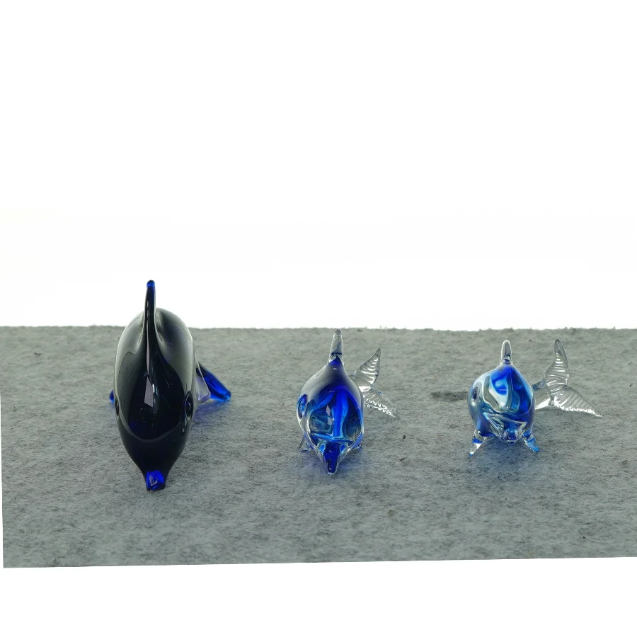 Glas delfiner (str. 14 x 4 cm og 12 x 3 cm)