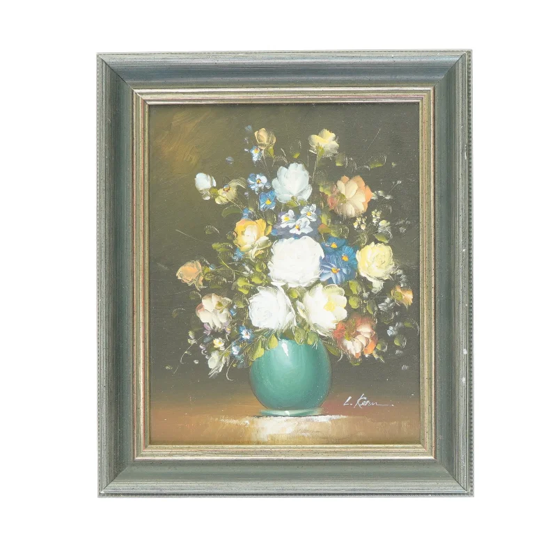 Billede med blomstermotiv (str. 32 x 27 cm)