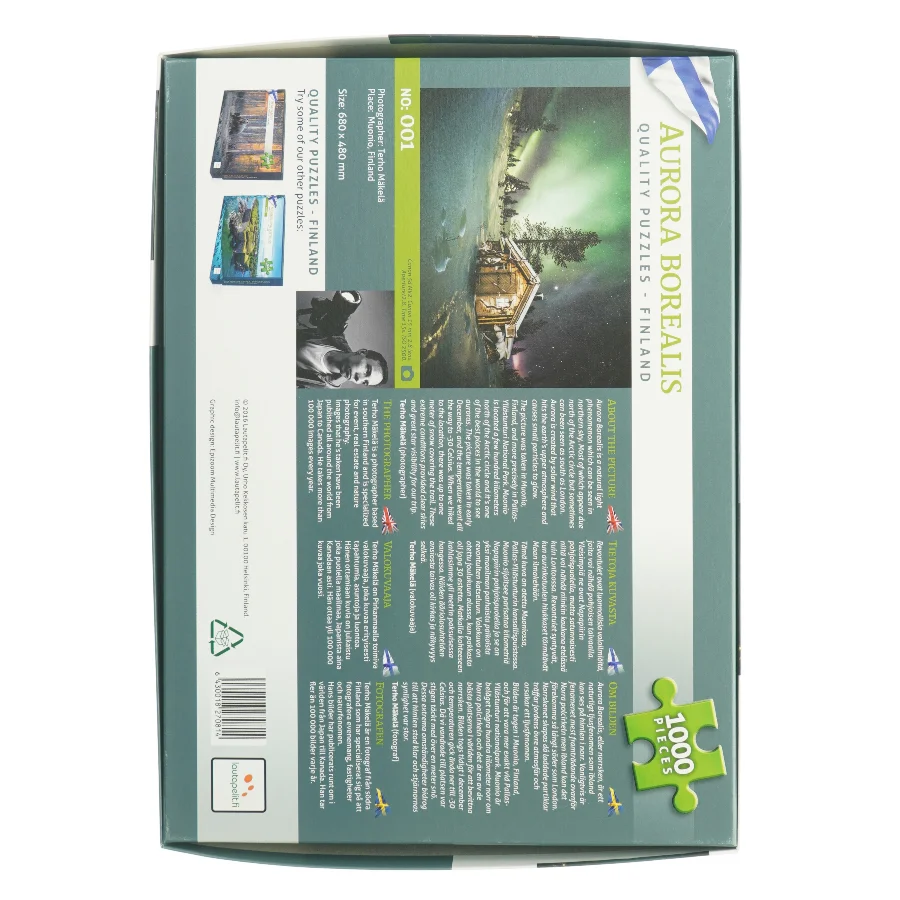 Puslespil med Aurora Borealis motiv (str. 68 x 480 mm)