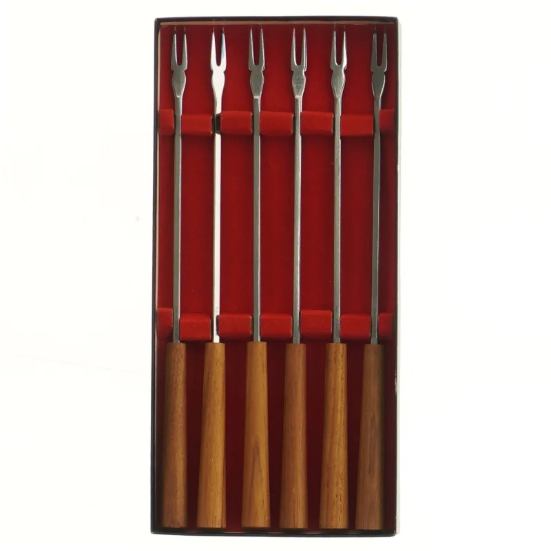 Vintage Fondue gafler (str. 6 stk 25 cm)