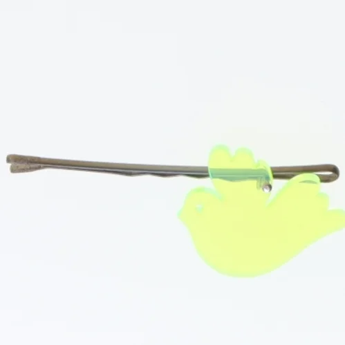 Hårnål med gul fugledekoration (str. 6 cm)