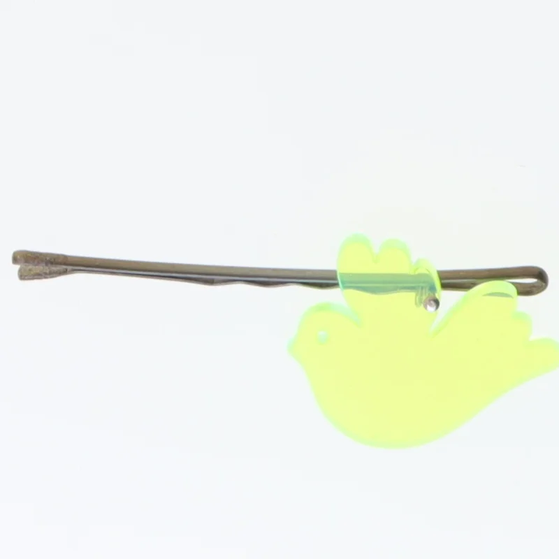 Hårnål med gul fugledekoration (str. 6 cm)