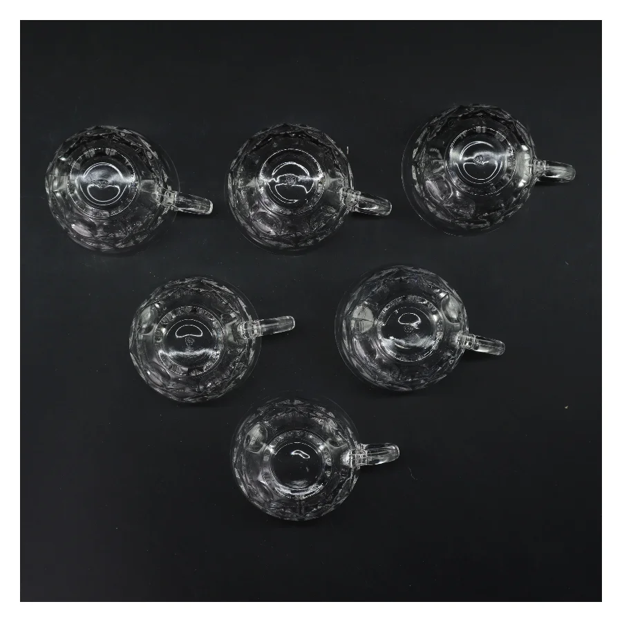 Glas kopper, sæt af 6 (str. 6 stk Ø 8 cm)