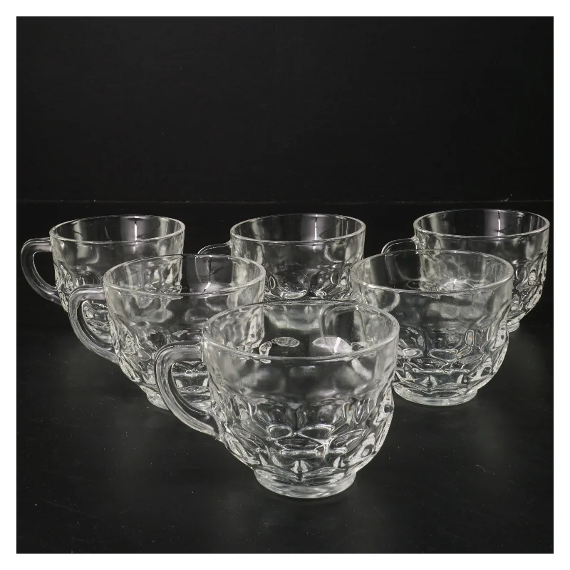 Glas kopper, sæt af 6 (str. 6 stk Ø 8 cm)