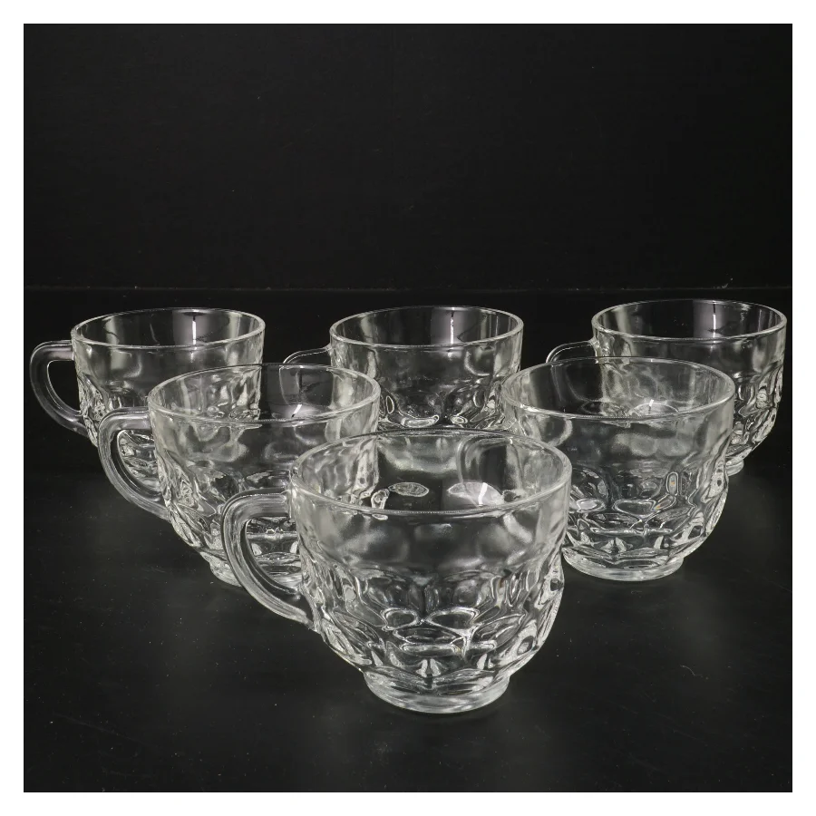 Glas kopper, sæt af 6 (str. 6 stk Ø 8 cm)