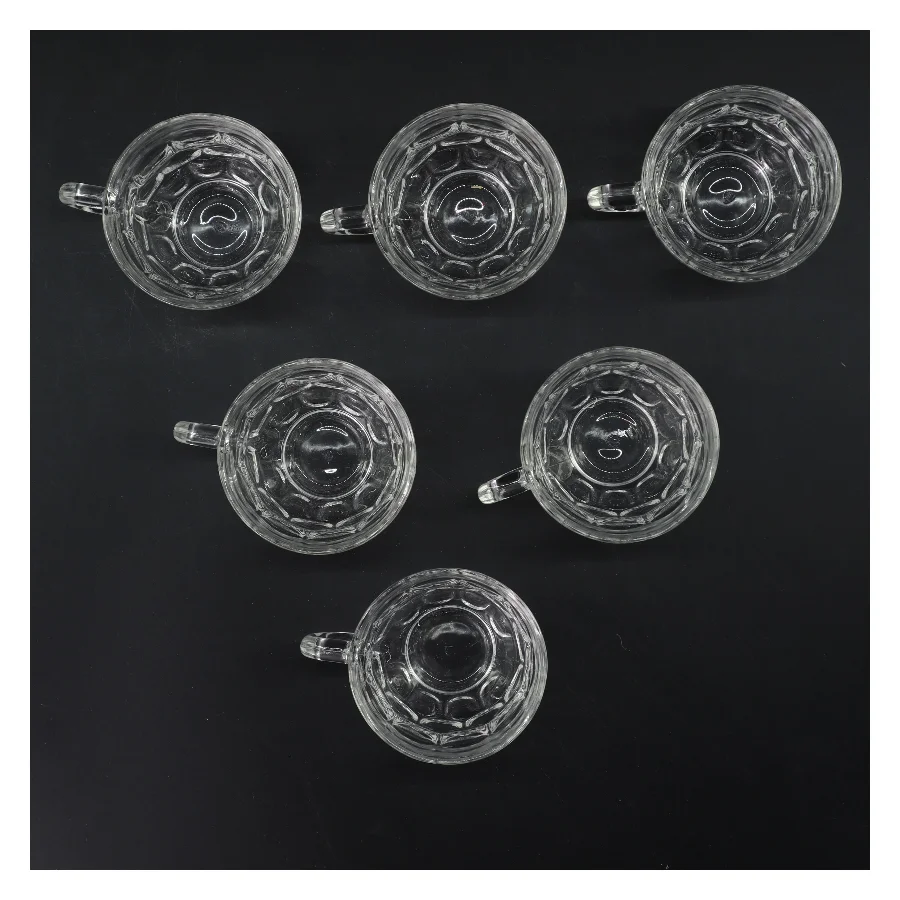 Glas kopper, sæt af 6 (str. 6 stk Ø 8 cm)