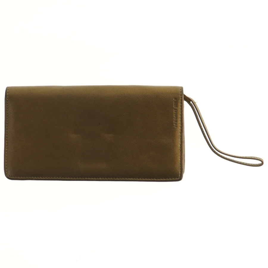 Læderpung med lynlås (str. 23,5x12,5 cm)