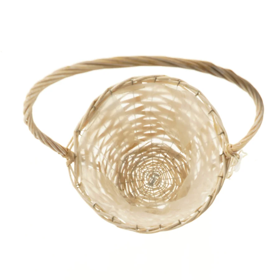 Flettet kurv med hank (str. 63 cm)