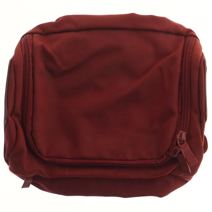 Rød nylon taske med lynlåse (str. 29,5x23 cm)
