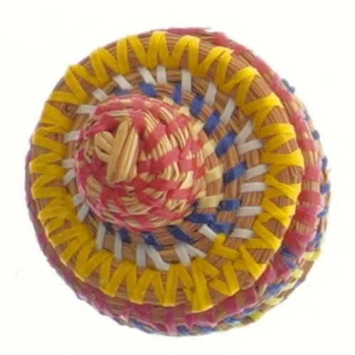 Lille flettet kurv med låg (str. 7x8 cm)