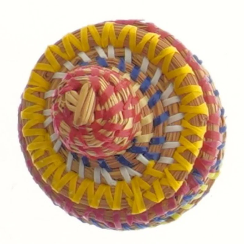 Lille flettet kurv med låg (str. 7x8 cm)