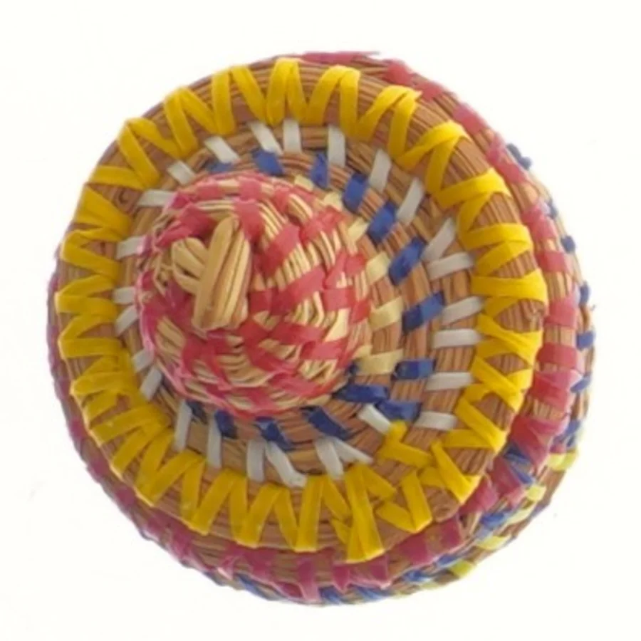 Lille flettet kurv med låg (str. 7x8 cm)