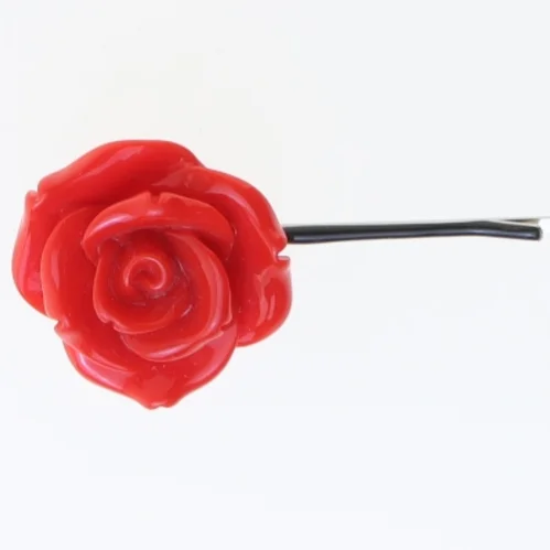 Rød rosen hårnål (str. 6,5 cm)