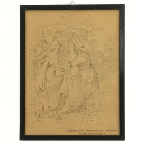 Indrammet tegning af Vilh. Pedersen (str. 20,5x26,5 cm)