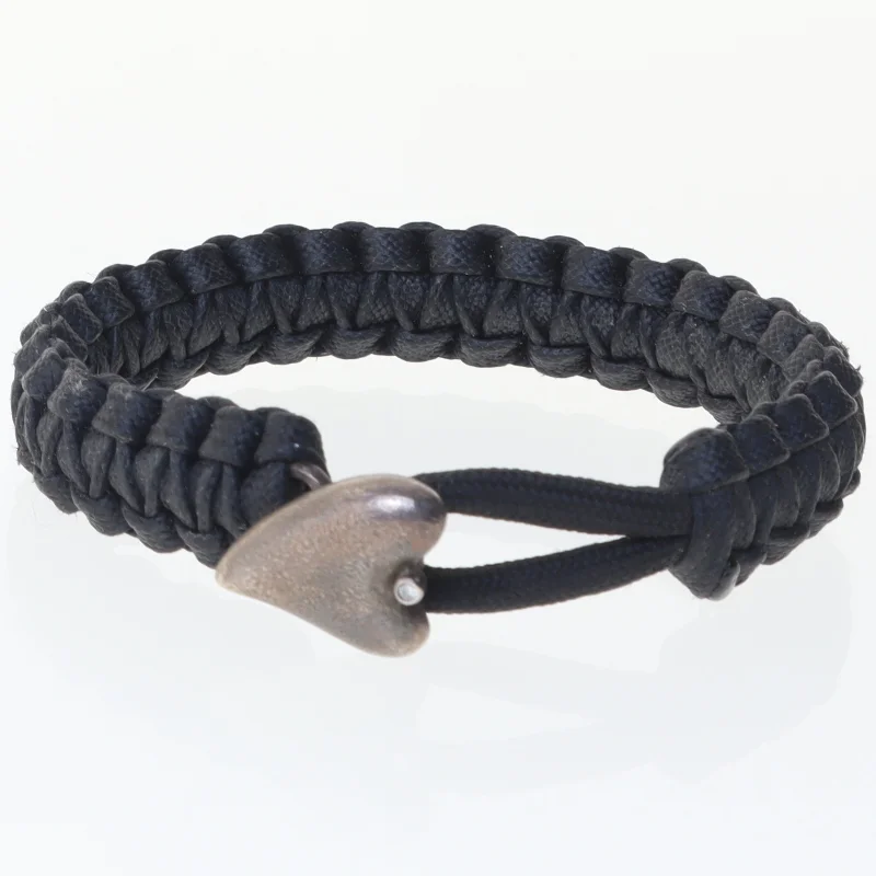 “From Soldier to Soldier” støttearmbånd hjerteformet lukning med zirkon  (str. Ø 7 cm)