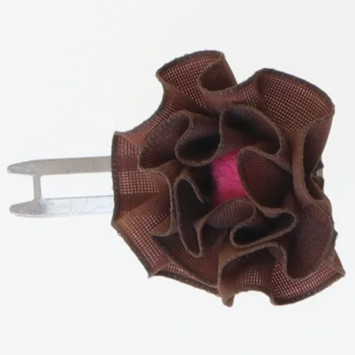 Hårspænde med brun blomst (str. 4 cm)