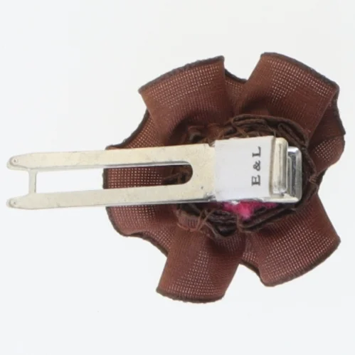 Hårspænde med brun blomst (str. 4 cm)