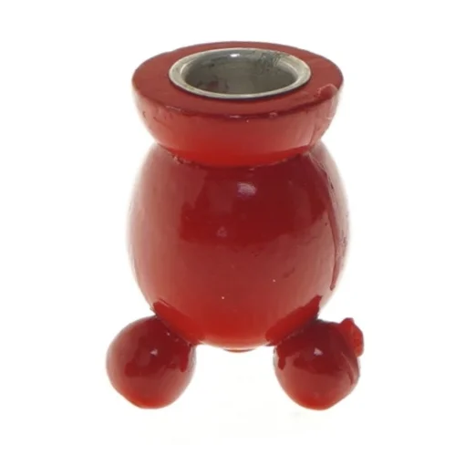 Rød lysestage, 7 cm (str. 7 cm)