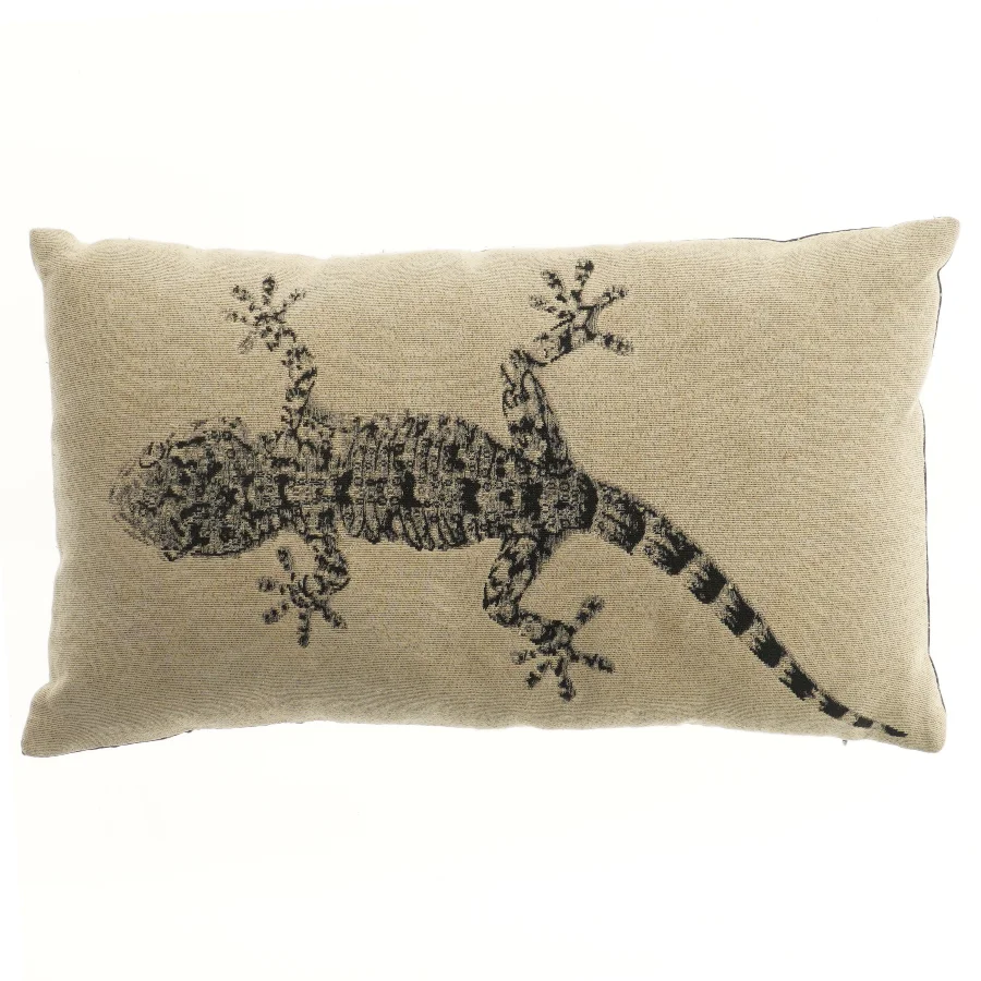 Pyntepude med øglemotiv (str. 48,5x28,5 cm)