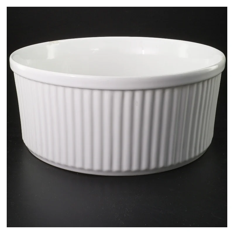 Rund hvid ovnfast  keramikskål Ø 23 cm (str. Ø 23 cm)