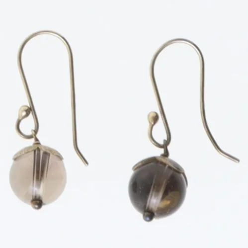 Øreringe med glaskugler (str. 3 cm)