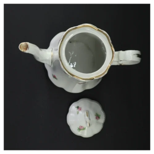 Porcelæns tekande med blomsterdekoration