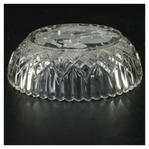 Krystal skål med dekorativ kant (str. 11 x 3 cm)