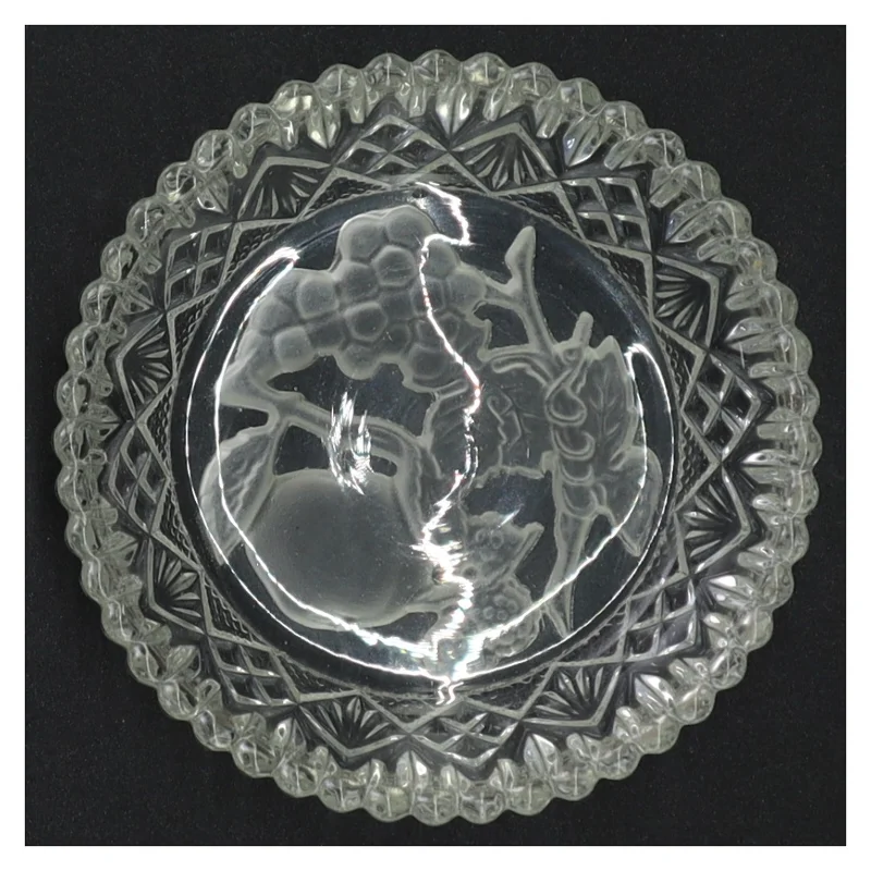 Krystal skål med dekorativ kant (str. 11 x 3 cm)