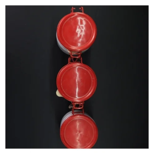 Emailleret beholder med låg (str. 15 x ø 9 cm 11 x ø 9 cm)